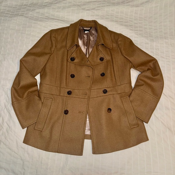 J. Crew wool blend pea coat, caramel
colour, size 14 - Picture 5 of 7